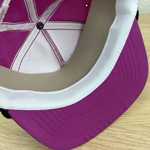VTG Lake Tahoe Spellout Pink Rope Trucker Golfer Adjustable Push SnapBack Hat - Picture 9 of 10
